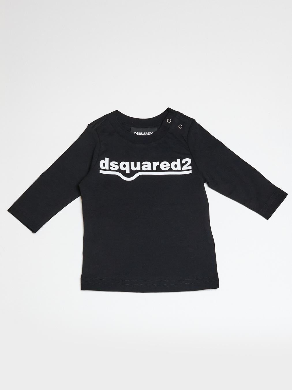 Dsquared2 maglia nera con logo in conrasto neonati DQ0550 D00MV NERO DSQUARED 2 