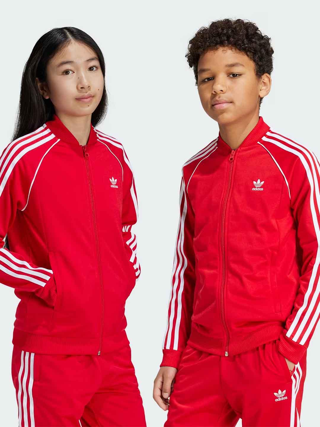 Adidas Adicolor felpa kids rossa con zip IX7629 ROSSO ADIDAS 