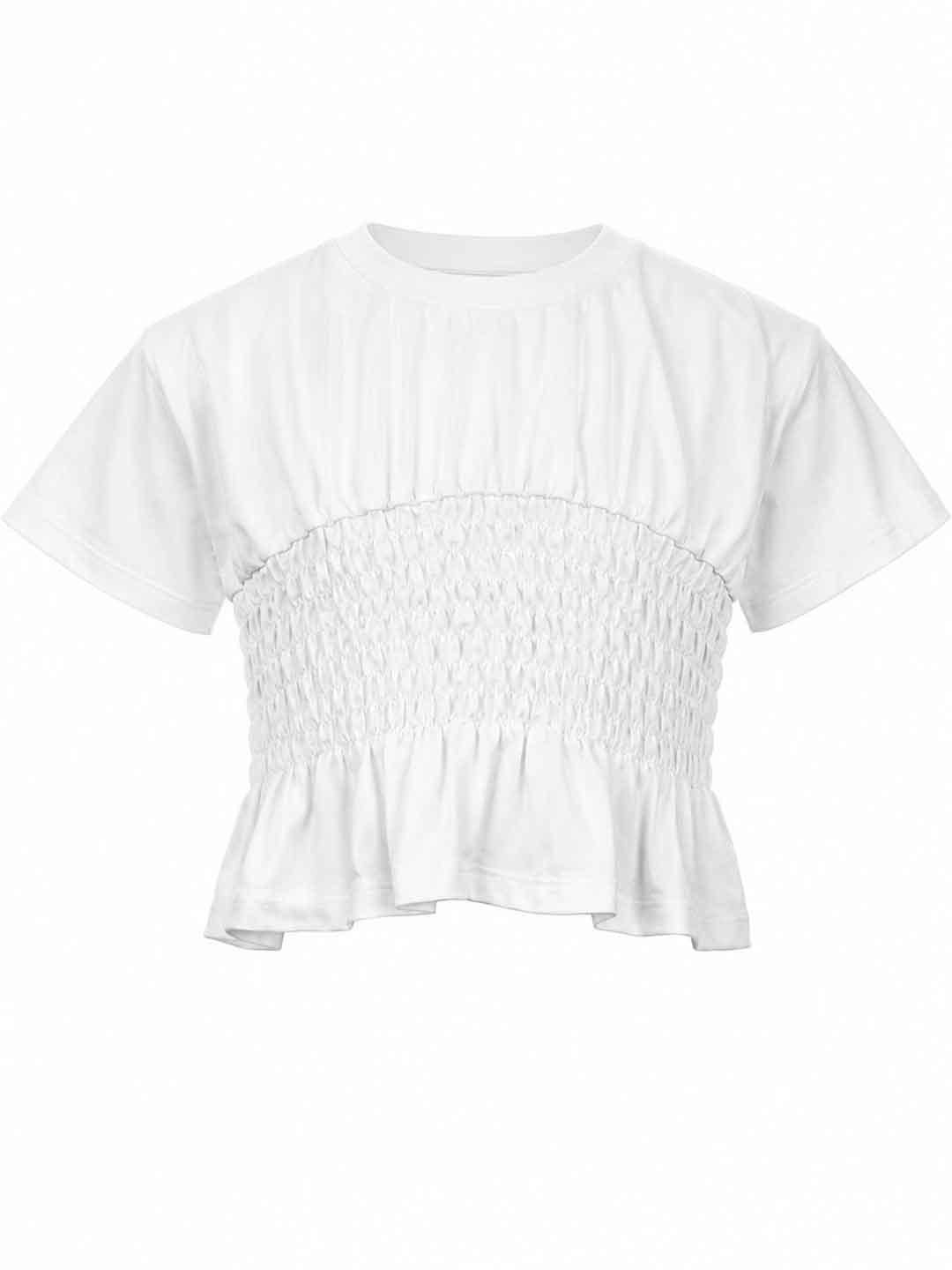 Vicolo t-shirt kids bianco con banda elasticizzata 2-14 anni 3146M00432 BIANCO VICOLO 