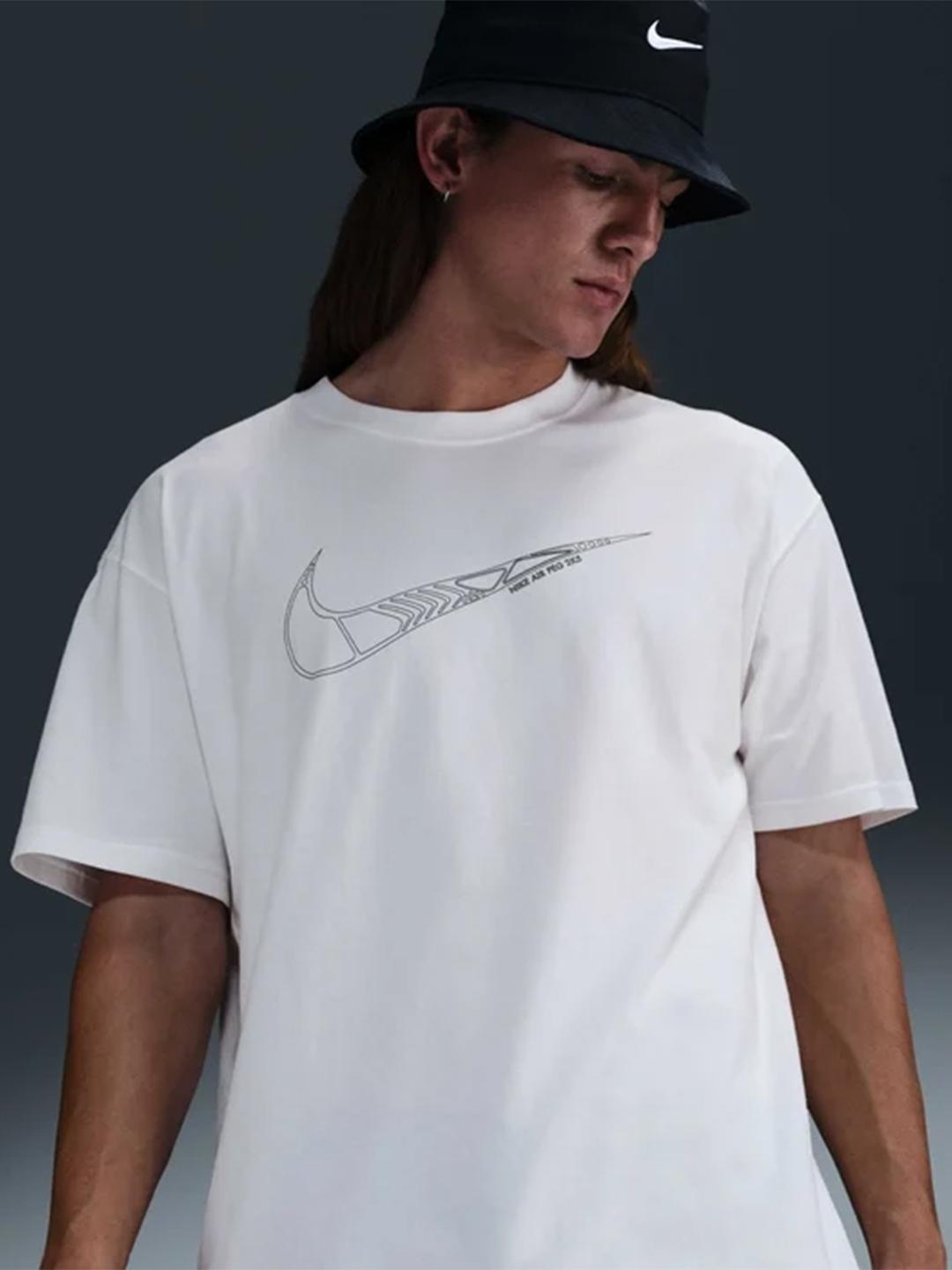Nike t-shirt bianco con logo nero HJ0746-100 BIANCO NIKE 