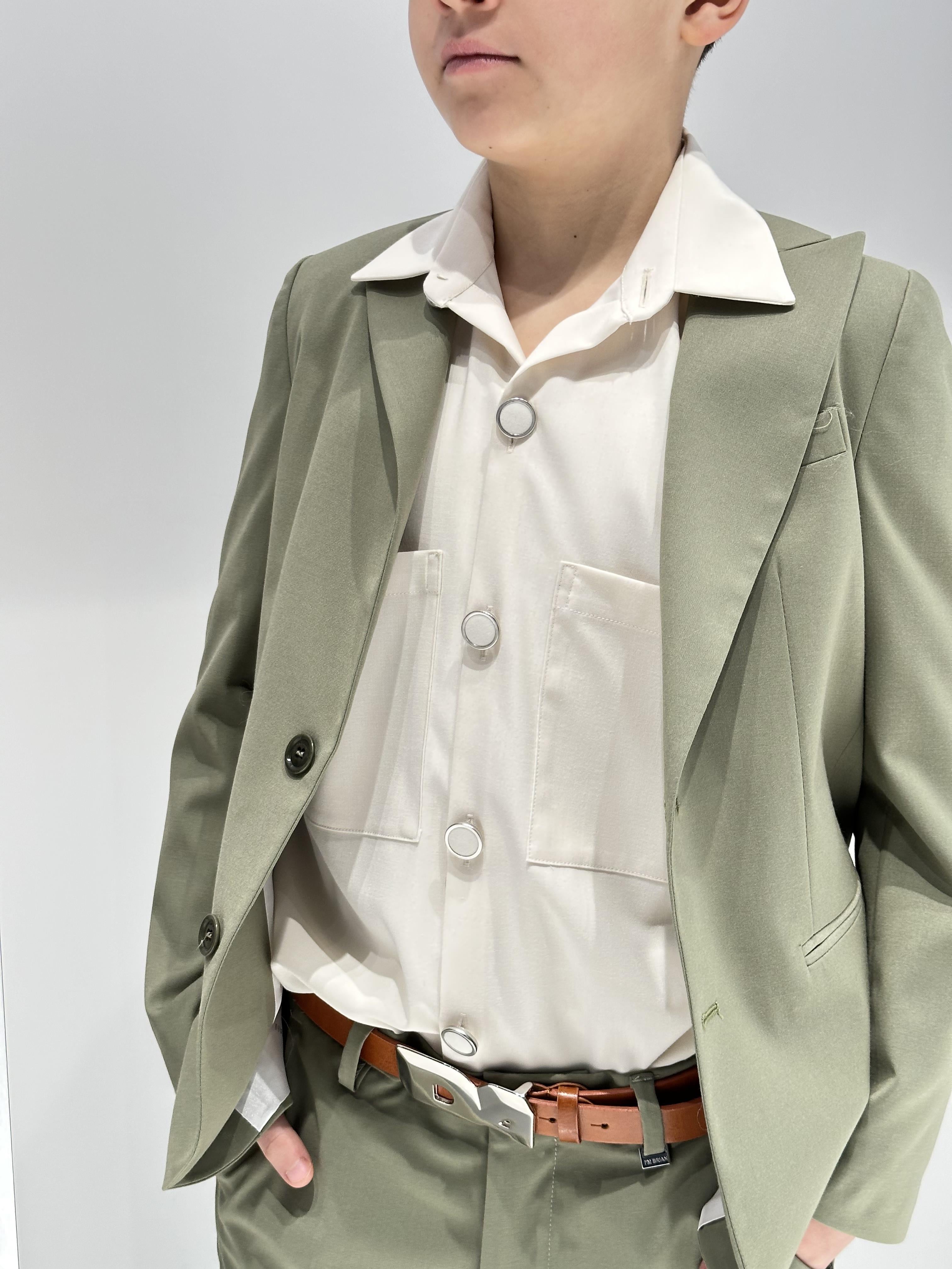 I'm Brian giacca kids verde con bottoni in contrasto GIA2816J VERDE I'M BRIAN 