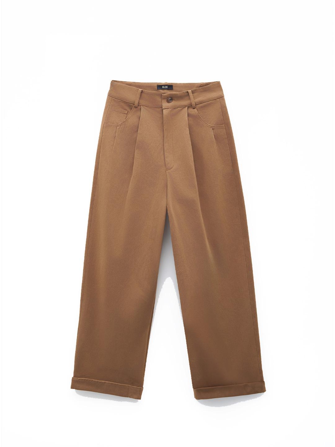 Eleh pantalone beige con risvolti E00214 BEIGE ELEH 