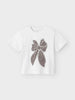 Name It t-shirt kids bianco con fiocco maculato