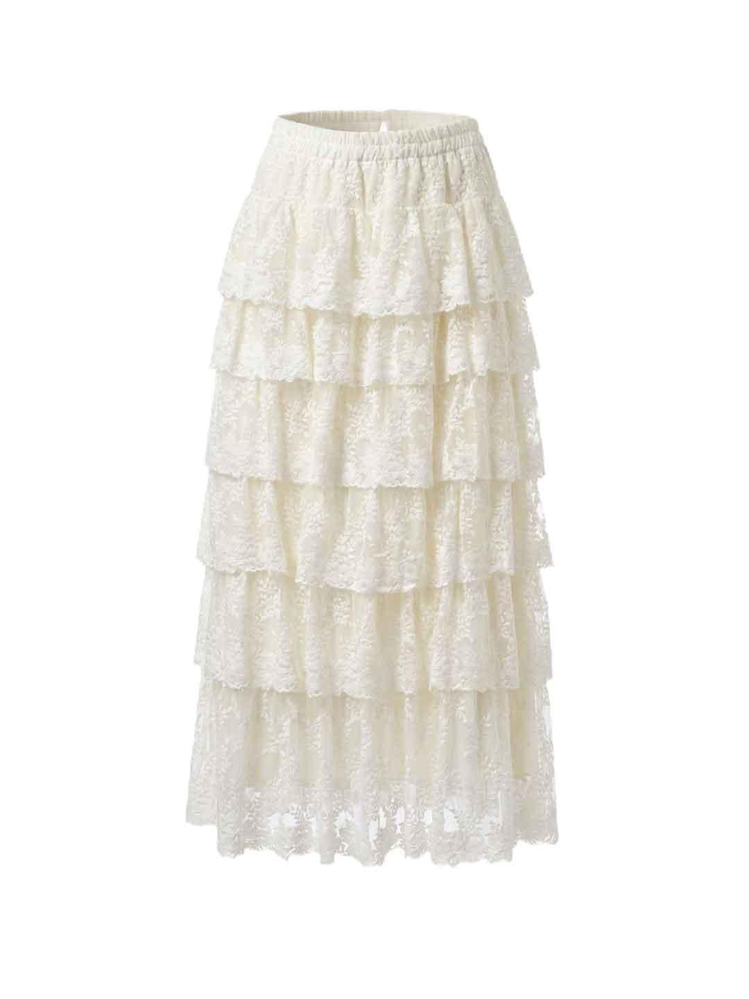 Motel gonna bianco in pizzo lunga 37737G BIANCO MOTEL 