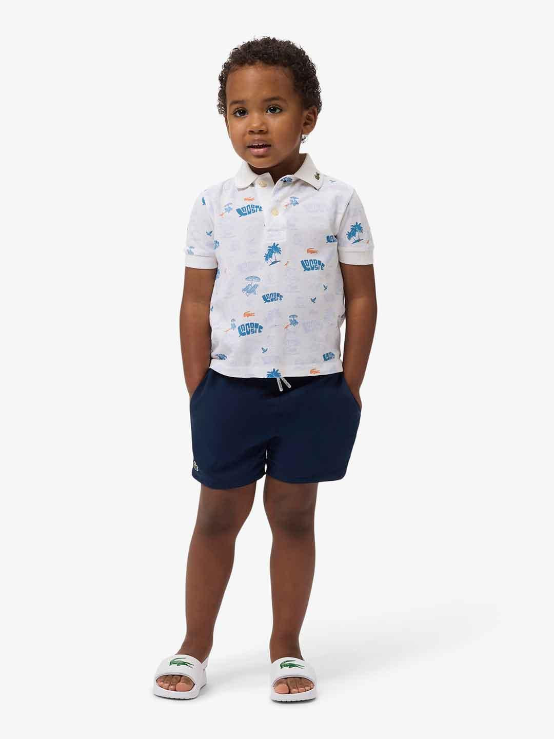 Lacoste costume kids blu con logo 2-7 anni 847462 UGW BLU LACOSTE 