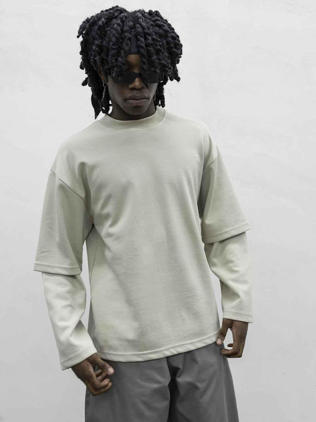 Present Day t-shirt beige doppia manica PRS062 BEIGE PRESENT DAY 