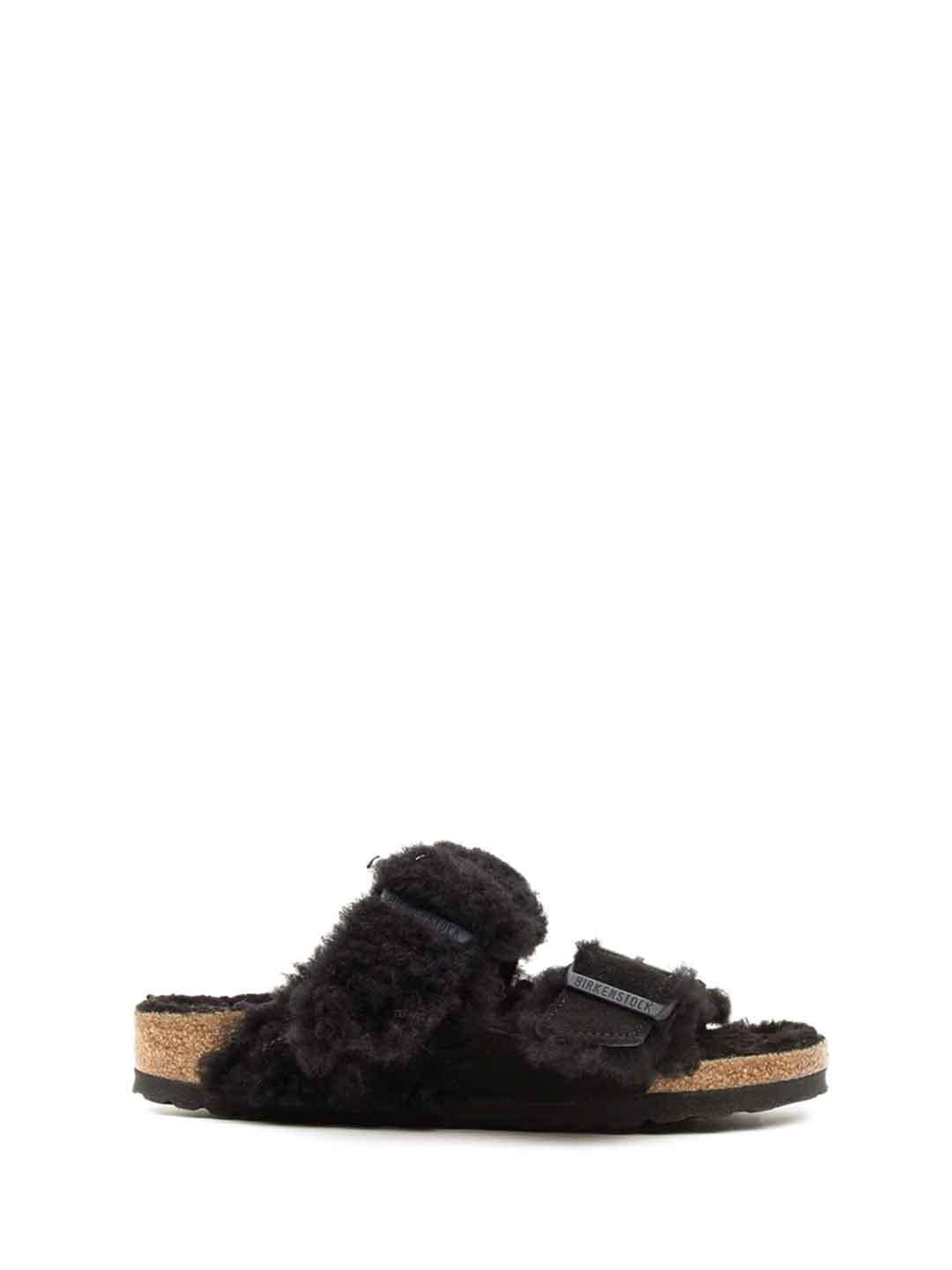 Birkenstock Arizona sandali nero con pelliccia 1025544 NERO BIRKENSTOCK 