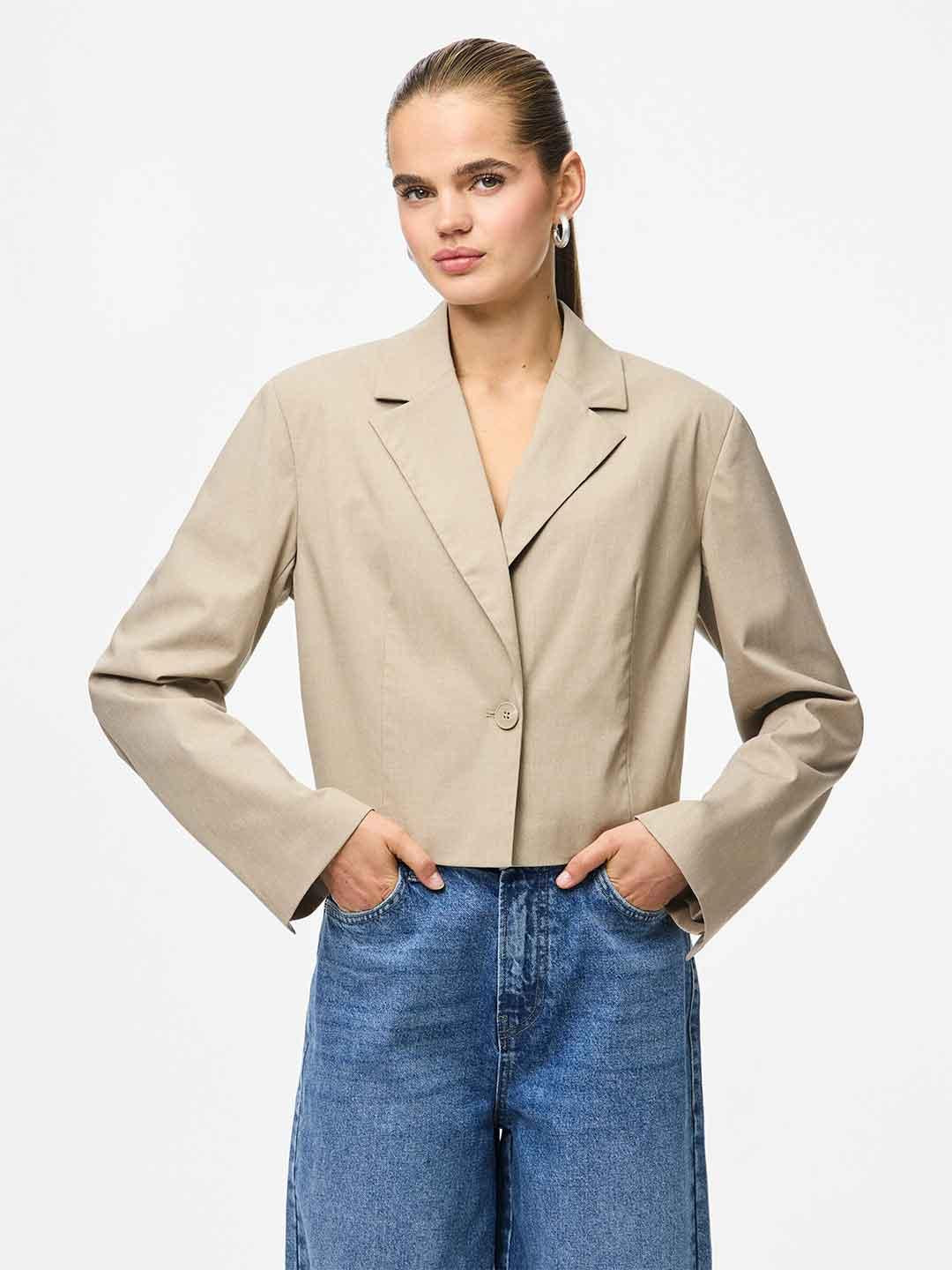 Pieces giacca beige crop 17162393 BEIGE PIECES 