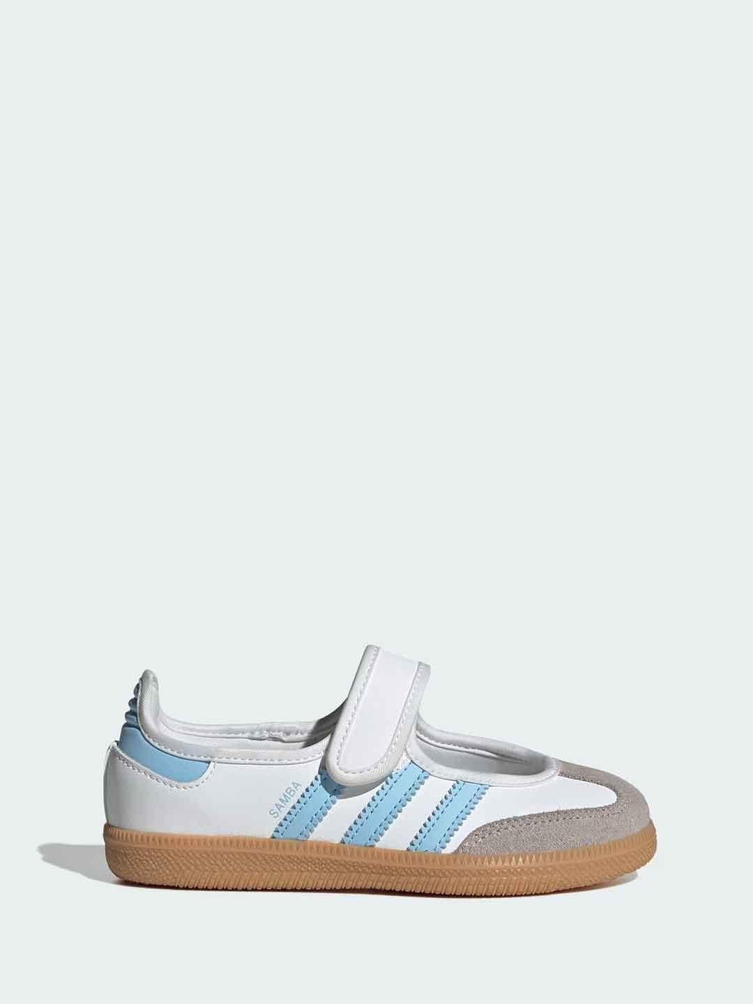 Adidas Samba Jane sneakers kids bianco e celeste 28-35 JQ9305 BIANCO ADIDAS 