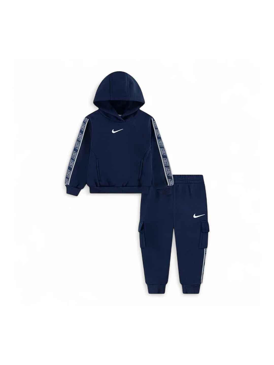 Nike coordinato kids blu con bande logate 66N168-U90 BLU NIKE 