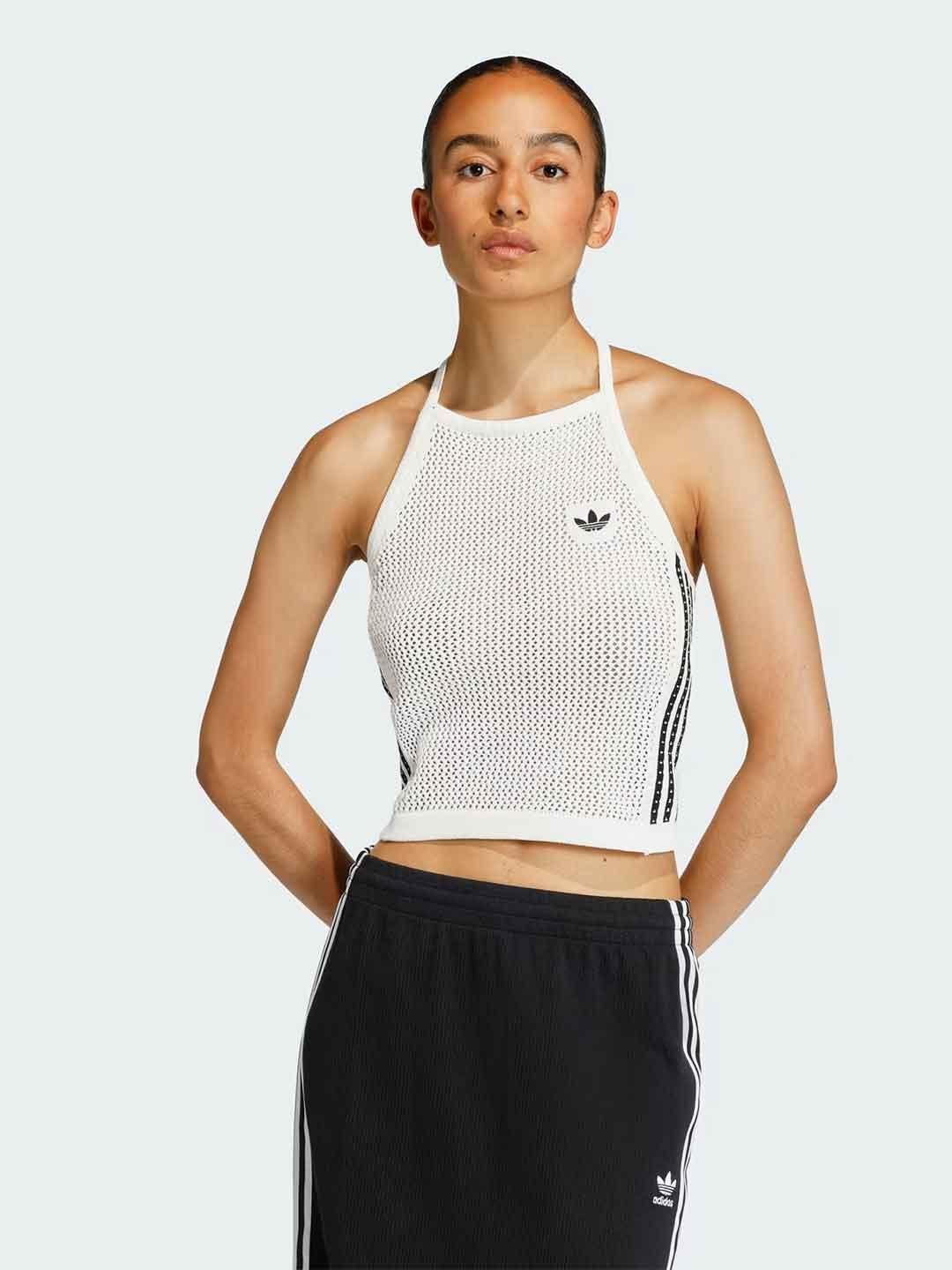 Adidas top bianco in crochet KC6485 BIANCO ADIDAS 