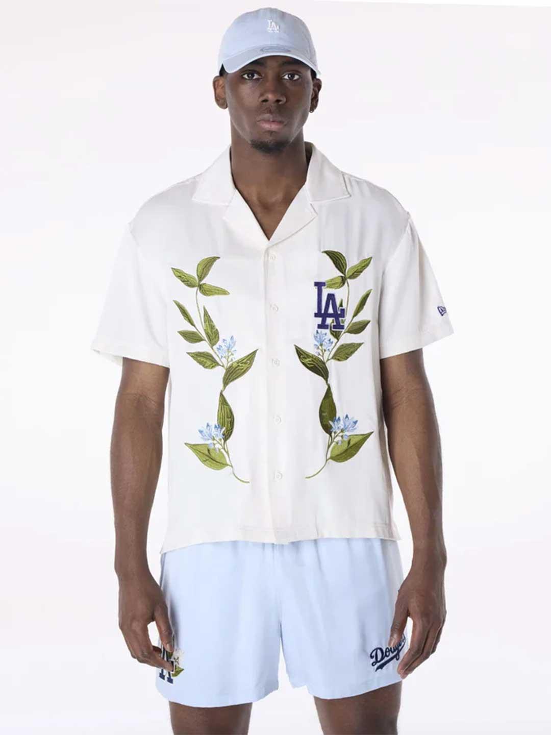 New Era camicia panna LA con foglie 60596367 PANNA NEW ERA 