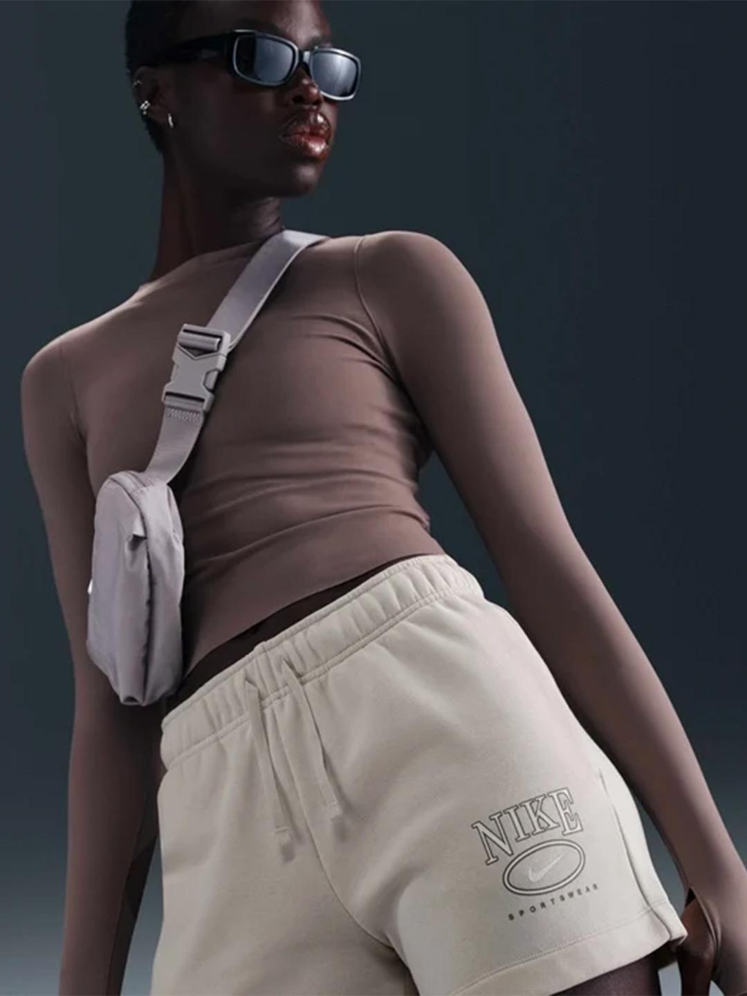 Nike shorts beige con grafica HJ1282-104 BEIGE NIKE 