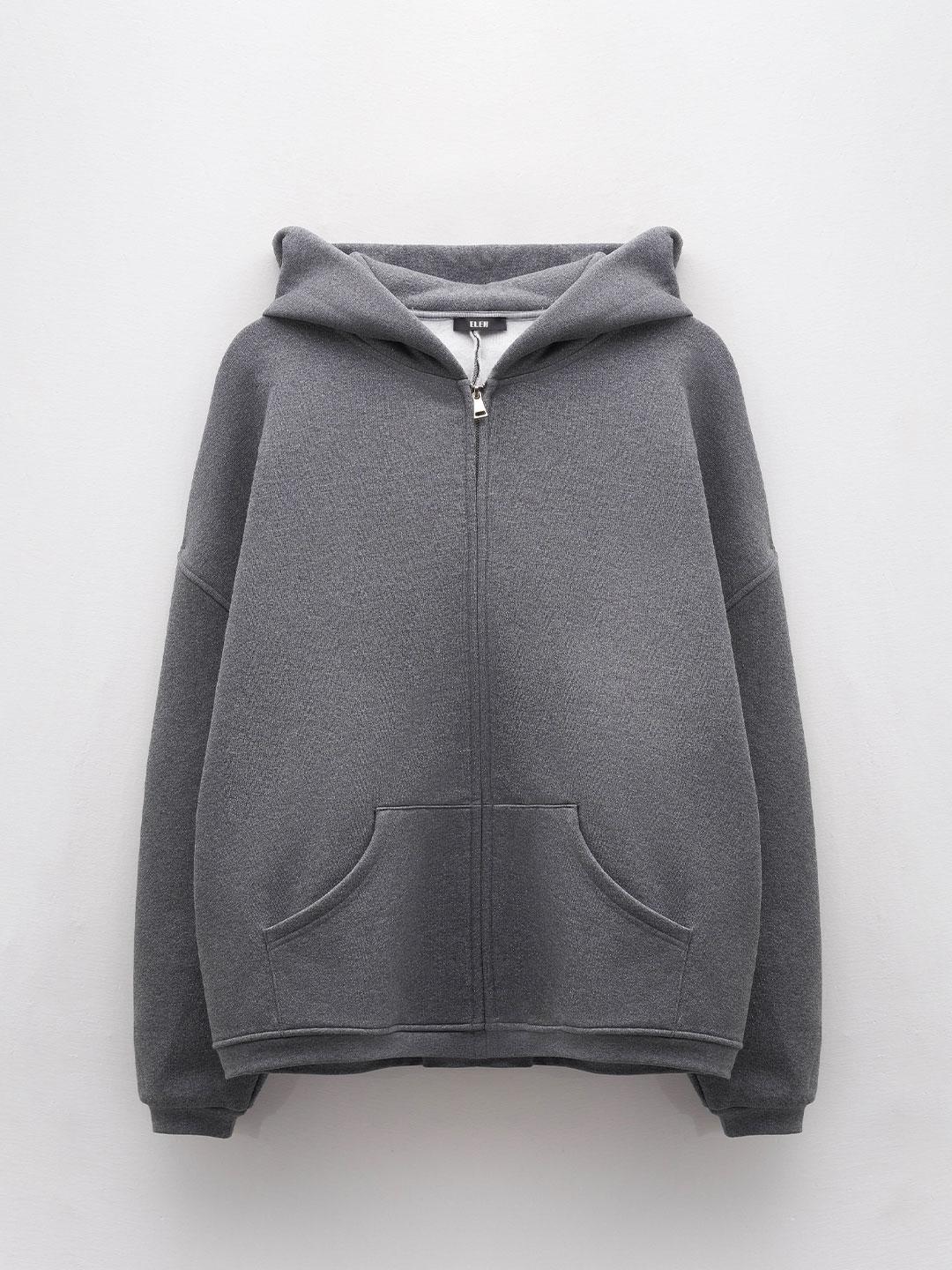 Eleh felpa grigio glitterata con cappuccio e zip E00325 GRIGIO ELEH 