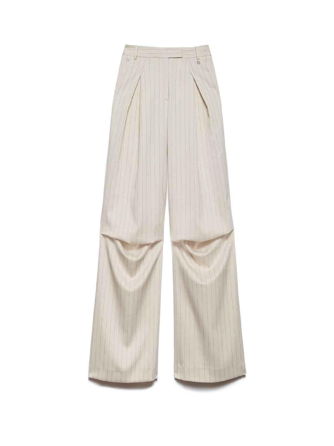 Aniye By Miriam pantalone panna gessato<BR/> 185086 PANNA ANIYE BY 