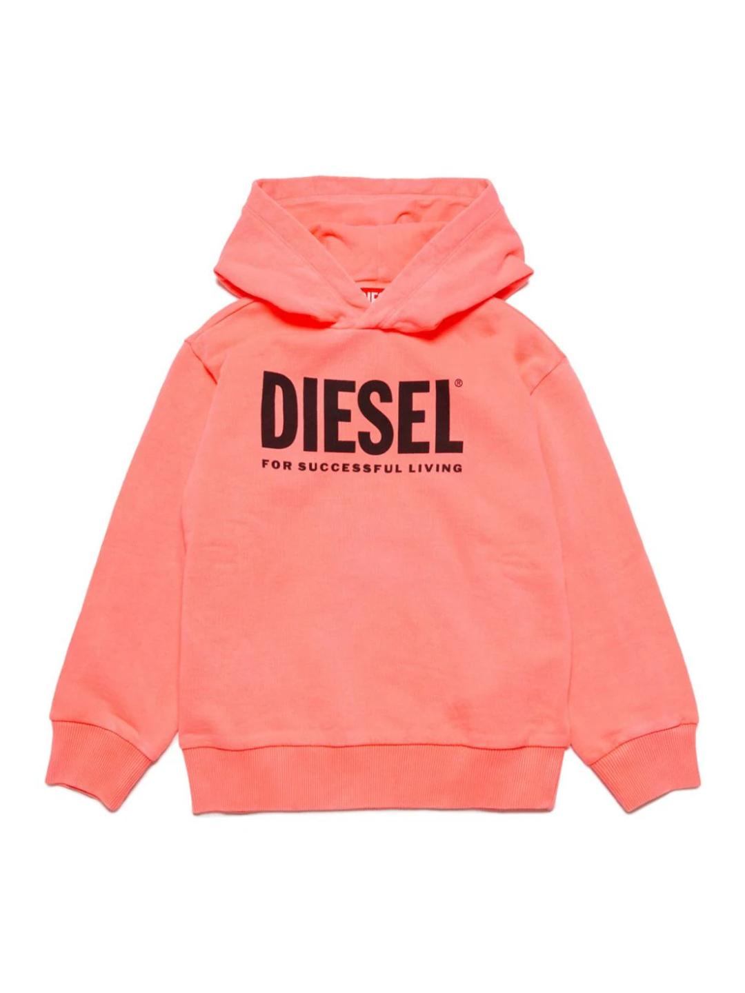 Diesel felpa kids arancio con cappuccio J01904 KYAYC ARANCIO DIESEL 