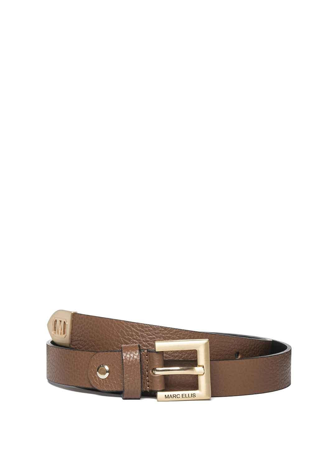 Marc Ellis 161 cintura marrone fibbia quadrata oro ME BELT - 161 MARRONE MARC ELLIS 