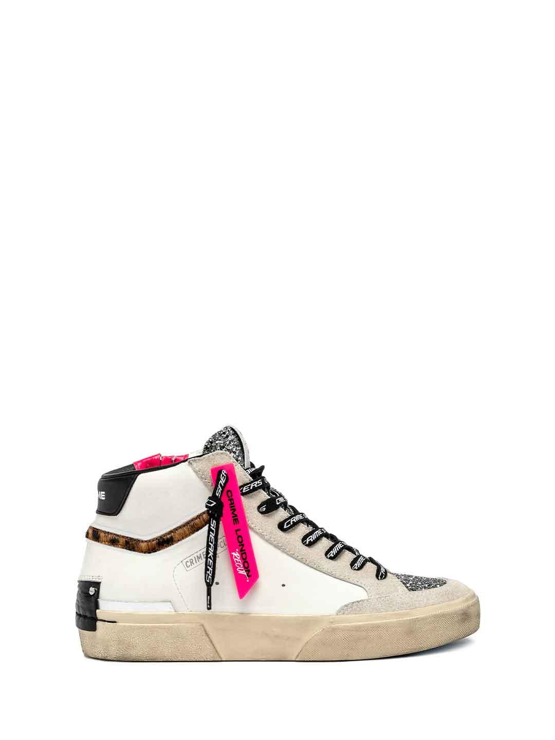 Crime Recut High sneakers bianco a stivaletto 25172 BIANCO CRIME 