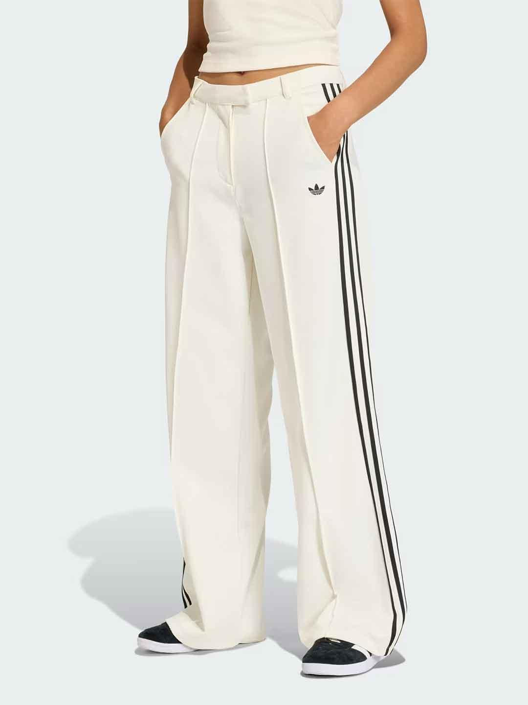 Adidas pantaloni bianco con bande nere KC9089 BIANCO ADIDAS 