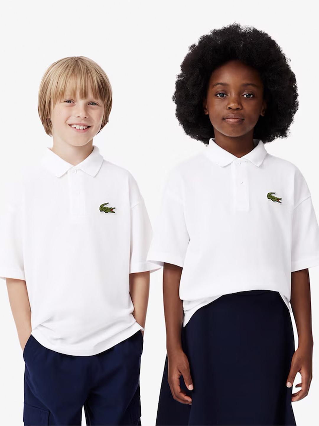 Lacoste polo kids bianco con logo in rilievo PJ2482 BIANCO LACOSTE 