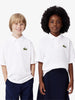 Lacoste polo kids bianco con logo in rilievo