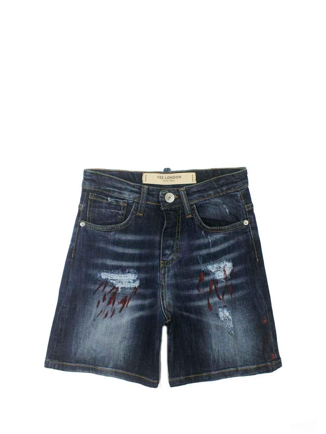 Yes London bermuda kids in jeans con pittura JR7060 JEANS YES LONDON