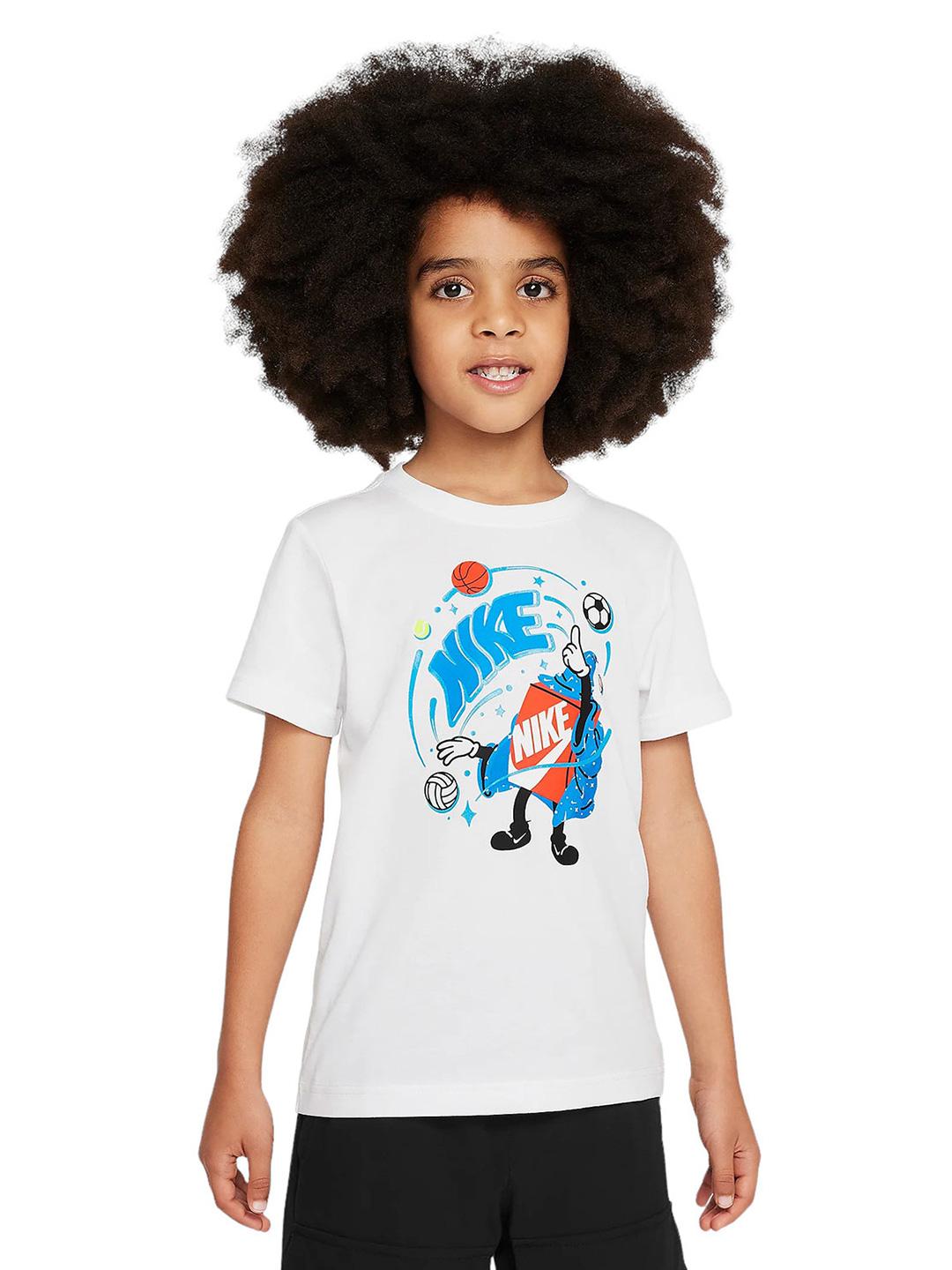 Nike t-shirt kids bianco con stampa in contrasto 86L871-001 BIANCO NIKE 