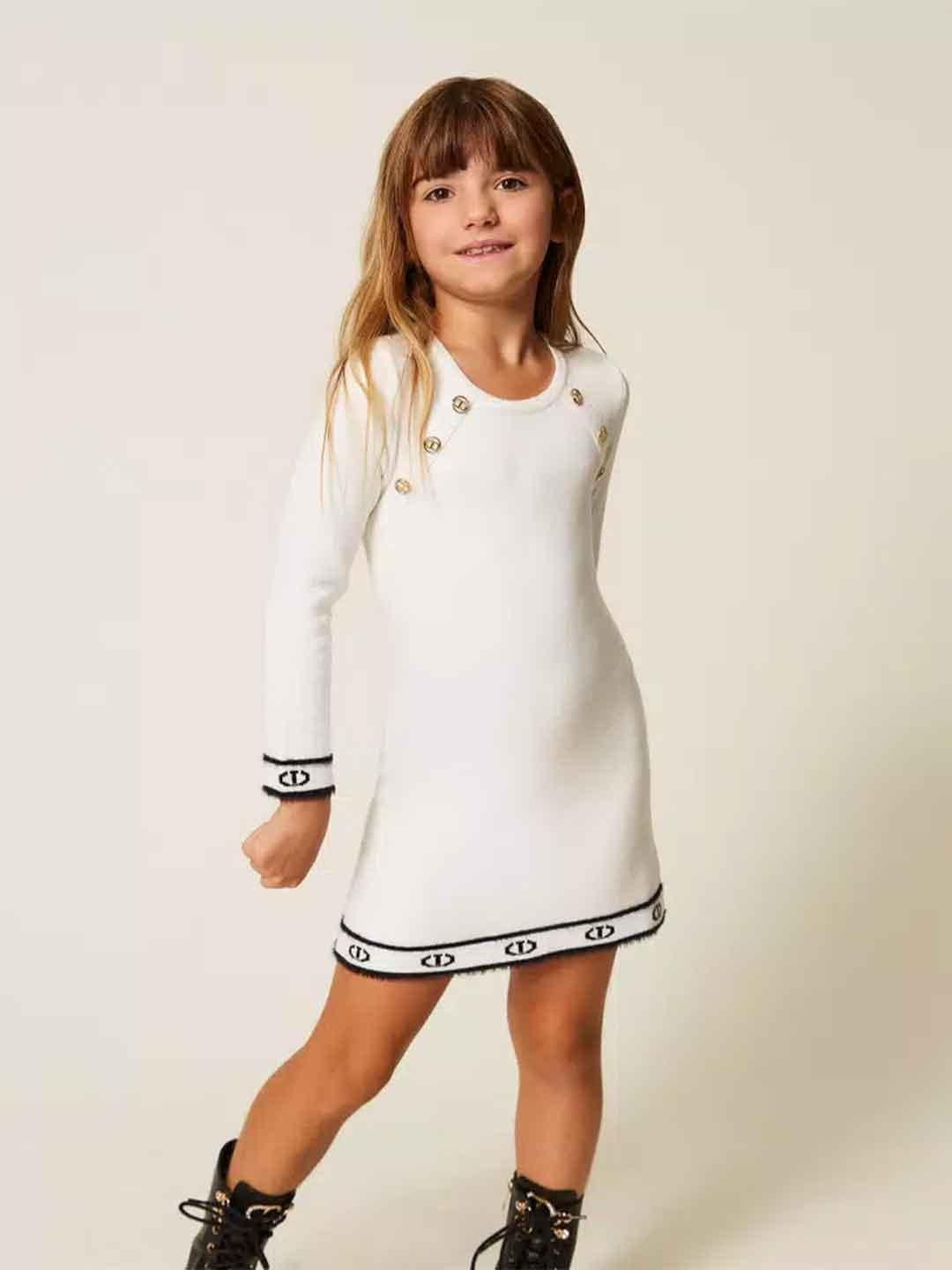 Twinset abito kids bianco in lana 252GB3024 BIANCO TWINSET 