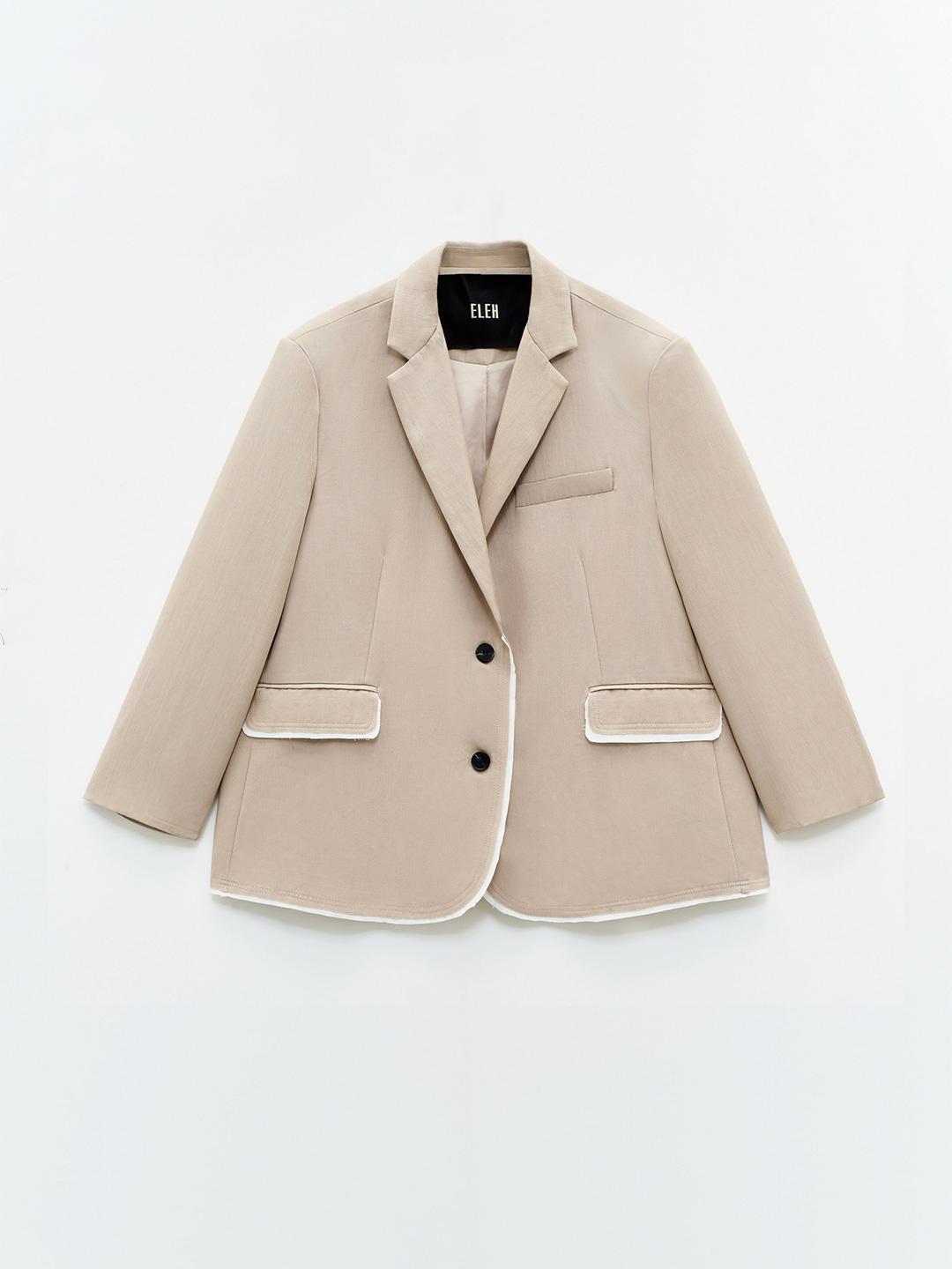 Eleh giacca beige con taglio vivo 0073 BEIGE ELEH 
