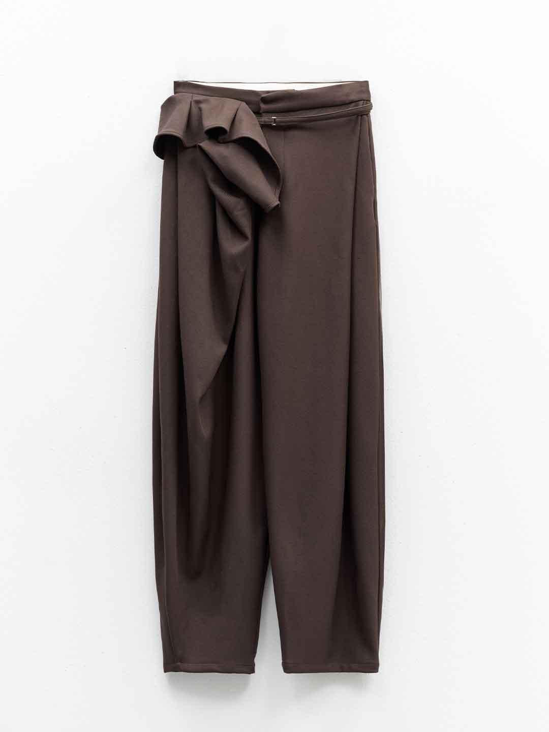 Eleh pantaloni marrone con volant 0301 MARRONE ELEH 