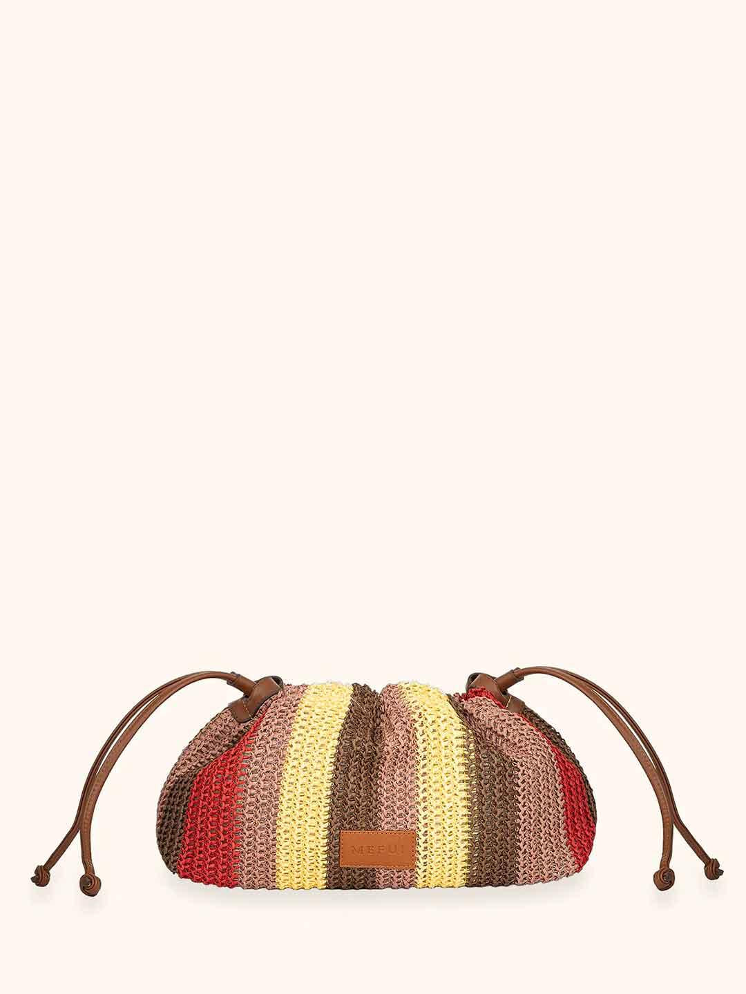 Me Fui pochette multicolor marrone in rafia MA26-SW0090RD MULTICOLOR ME FUI 