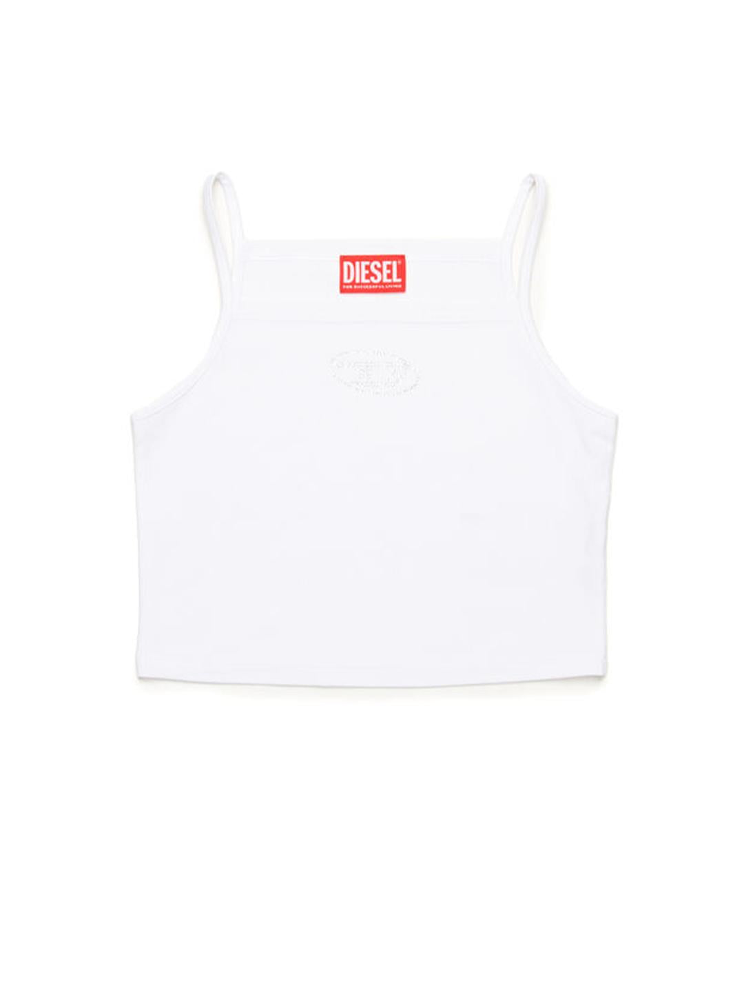 Diesel Trind top bianco con strass J02201 0AFAA BIANCO DIESEL 
