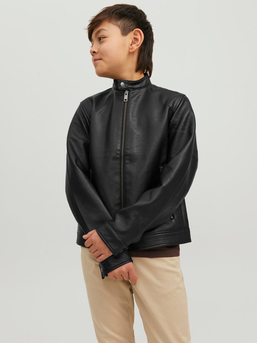 Jack&Jones kids Giacca nera in similpelle 12223285 NERO JACK & JONES 