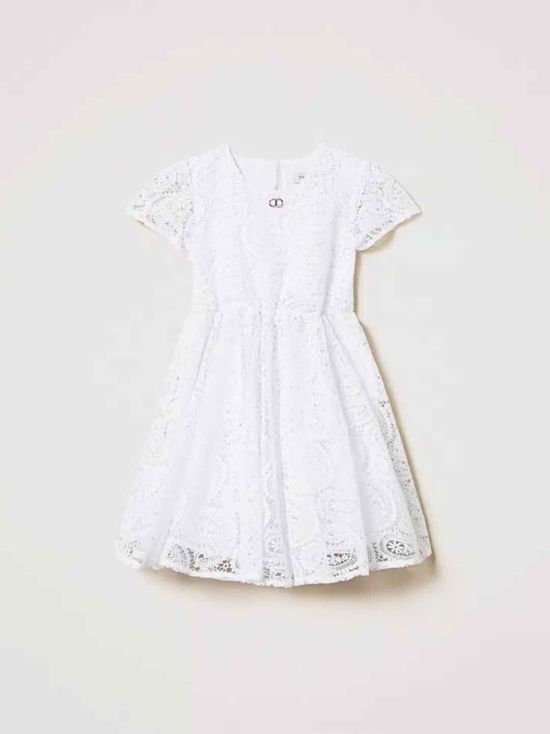 Twinset abito kids bianco in pizzo corto 2QR8 BIANCO TWINSET 
