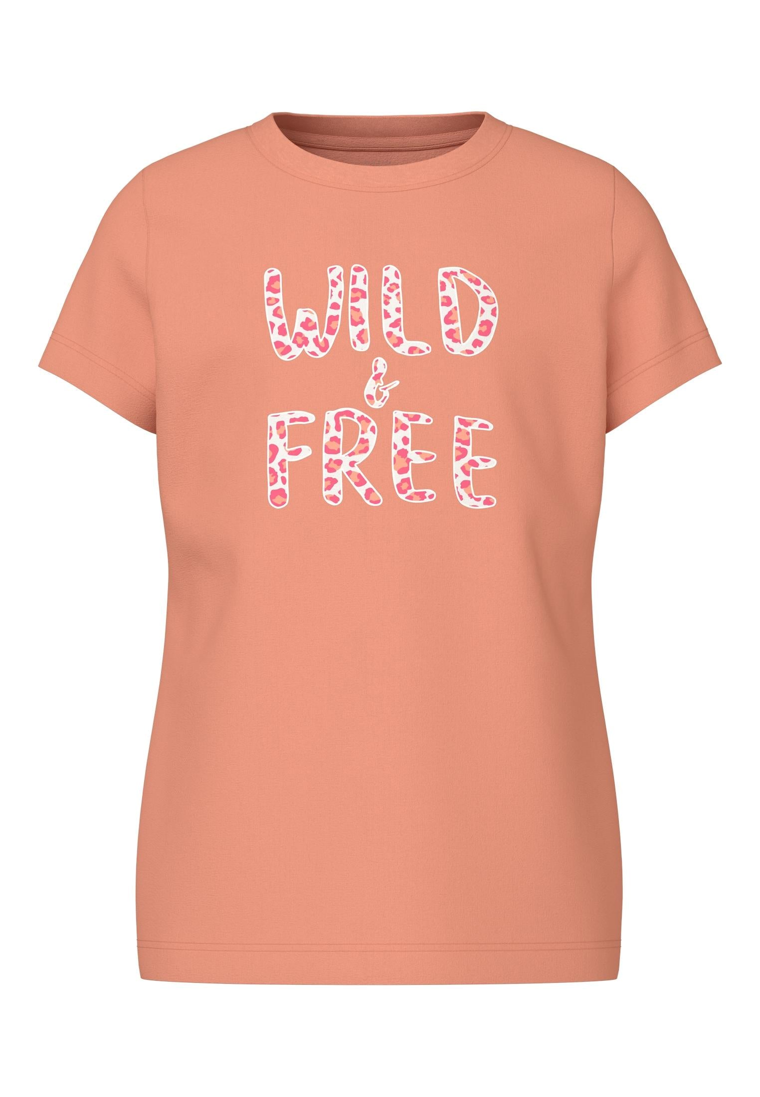 Name It t-shirt kids arancio wild & free<BR/> 13241652 ARANCIO NAME IT 