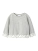 Name It felpa kids grigio con ricami orlo