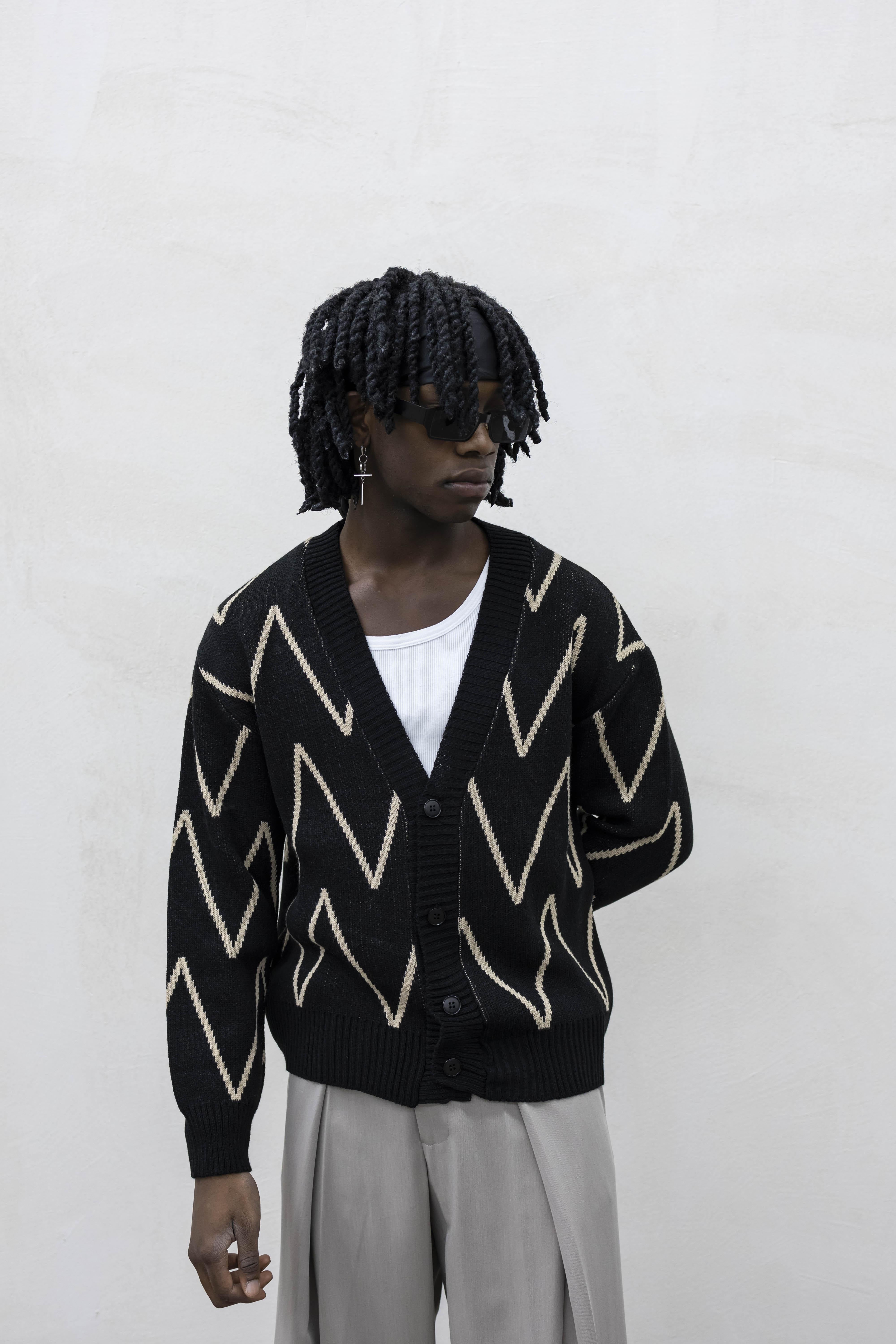 Tokyo cardigan nero e beige TCK009 NERO TOKYO 