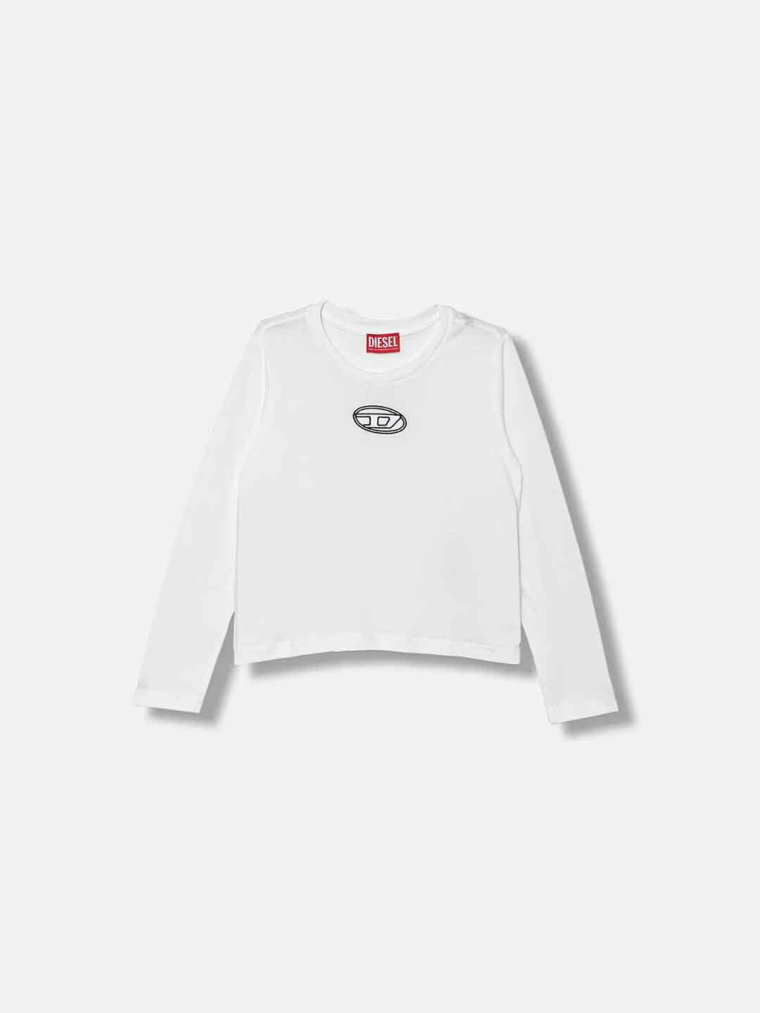 Diesel Tivalsyls t-shirt bianco maniche lunghe J02431 00YI9 BIANCO DIESEL 