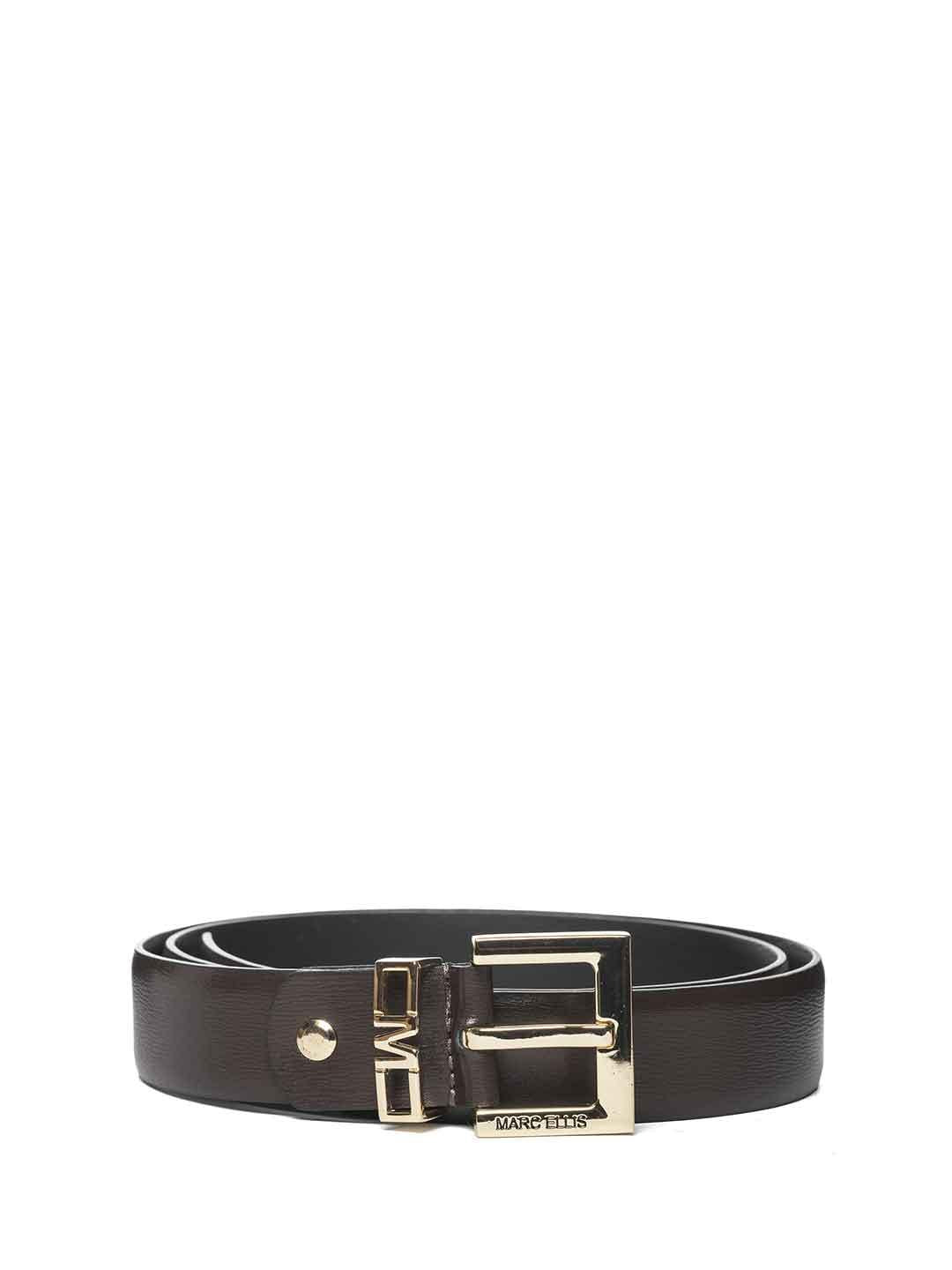 Marc Ellis 162 cintura marrone fibbia quadrata logata ME BELT - 162 MARRONE MARC ELLIS 