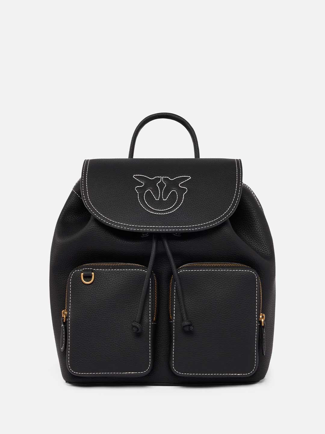 Pinko zaino nero multitasche con logo cucito 104351 A1LF NERO PINKO 