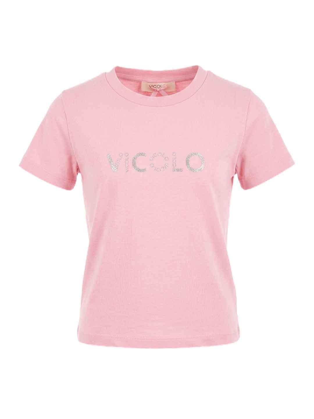 Vicolo t-shirt kids rosa con logo 6-12 anni 3146M00416 ROSA VICOLO 