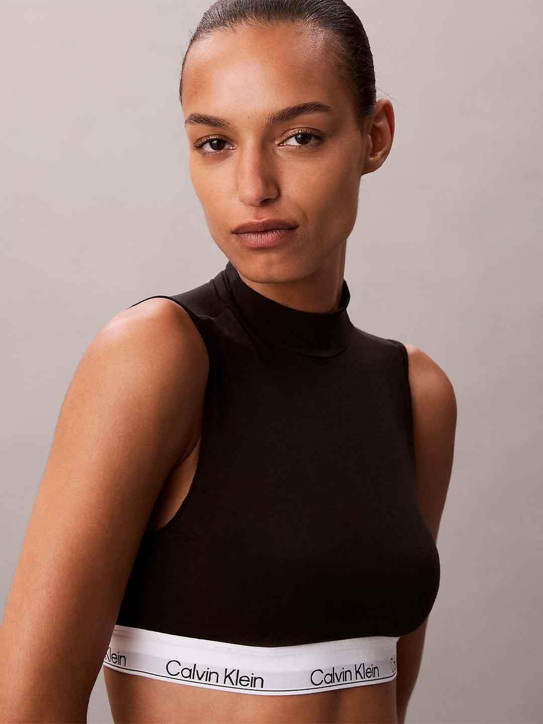 Calvin Klein top nero a lupetto LV00QF8383 NERO CALVIN KLEIN 