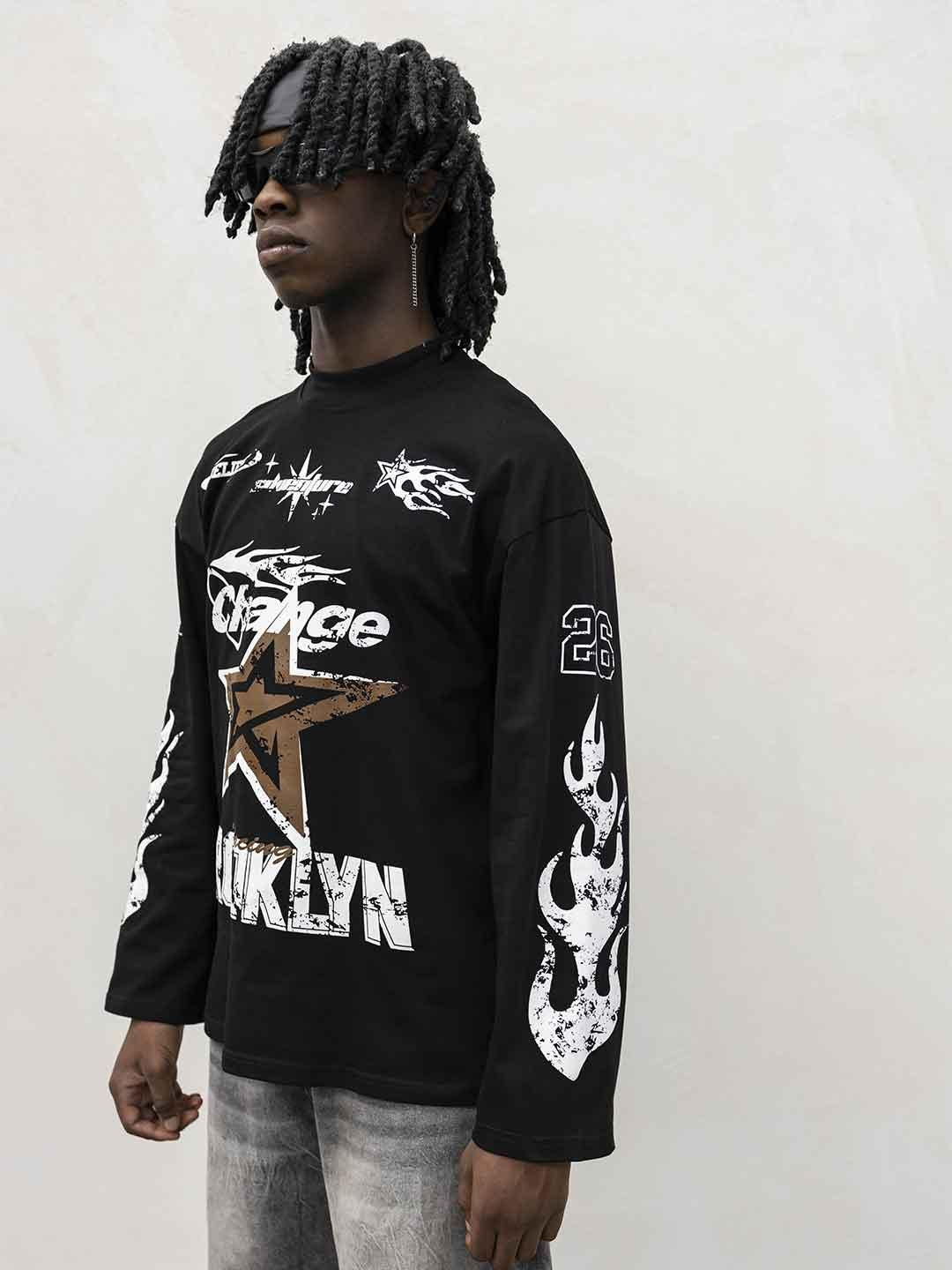 Present Day t-shirt nero grafica Brooklyn PRS074 NERO PRESENT DAY 