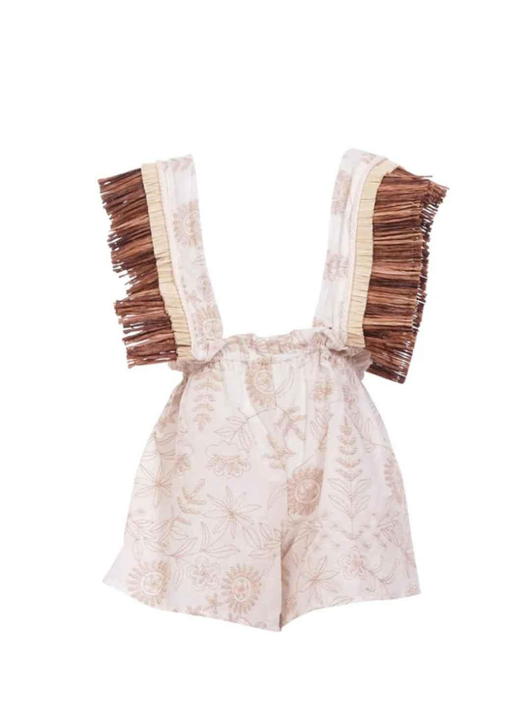 Coco' Et Mama' Maia pagliaccetto kids panna con ricamI MAIA PANNA COCO' ET MAMA' 