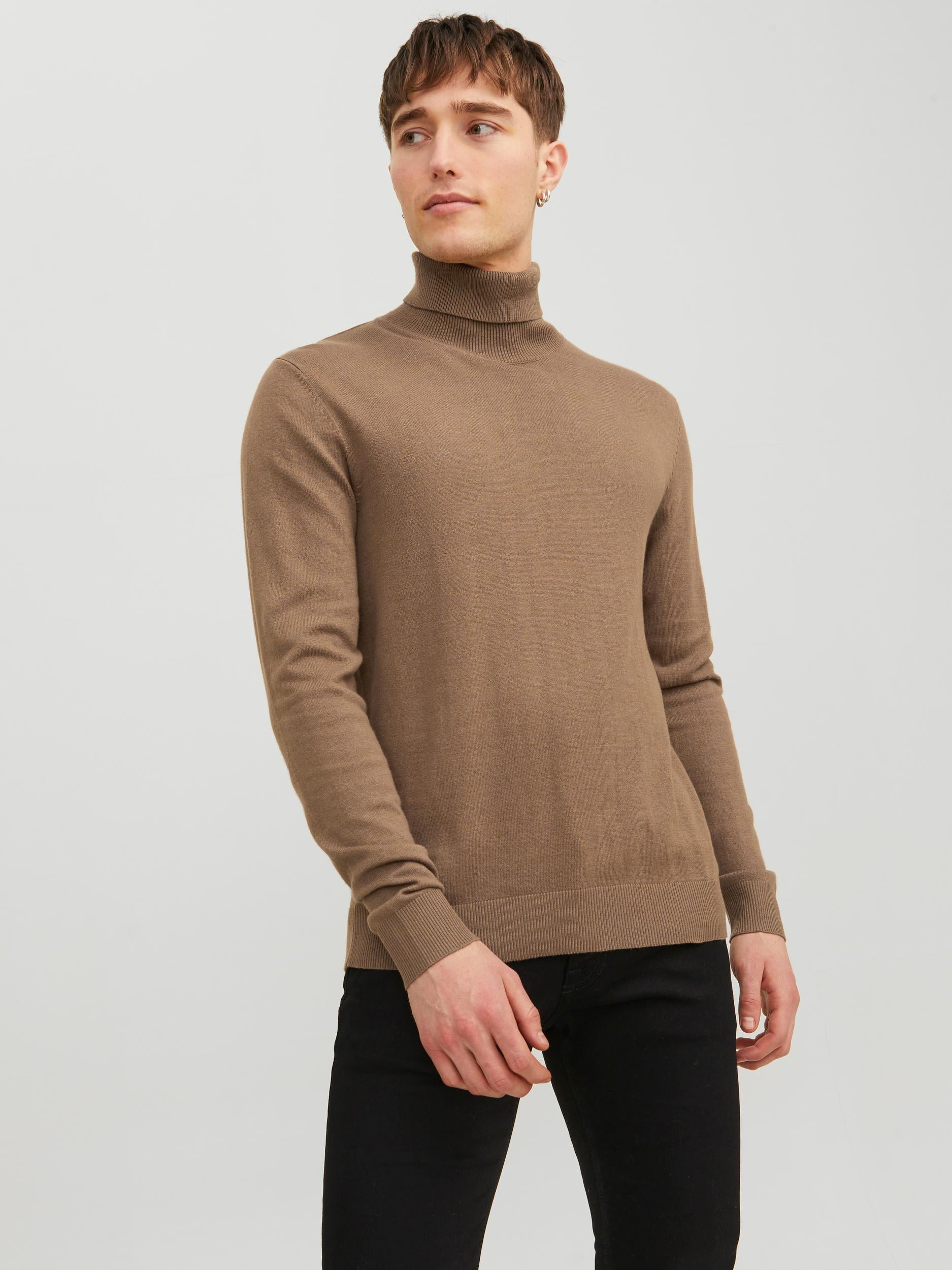Jack & Jones maglione beige collo alto 12157417 BEIGE JACK & JONES 