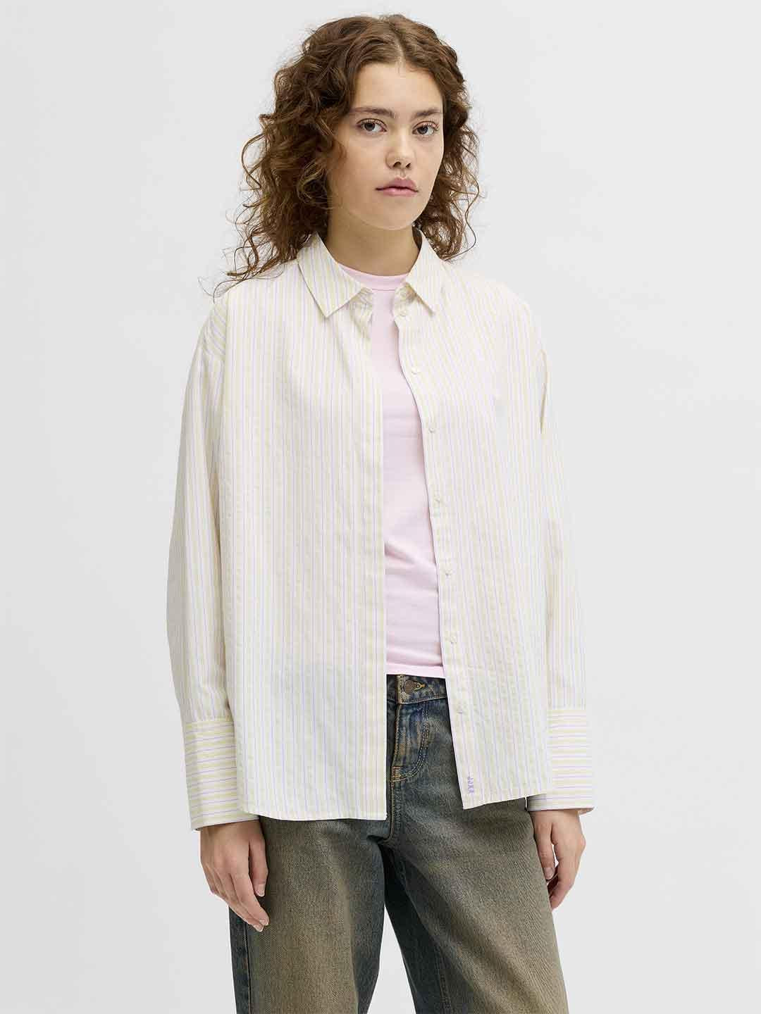 JJXX Caro camicia bianco a righe 12270951 BIANCO JJXX 