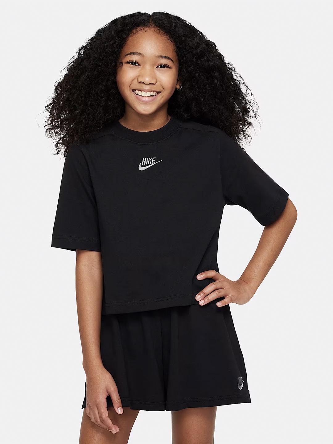 Nike t-shirt kids nero crop FN8589-010 NERO NIKE 