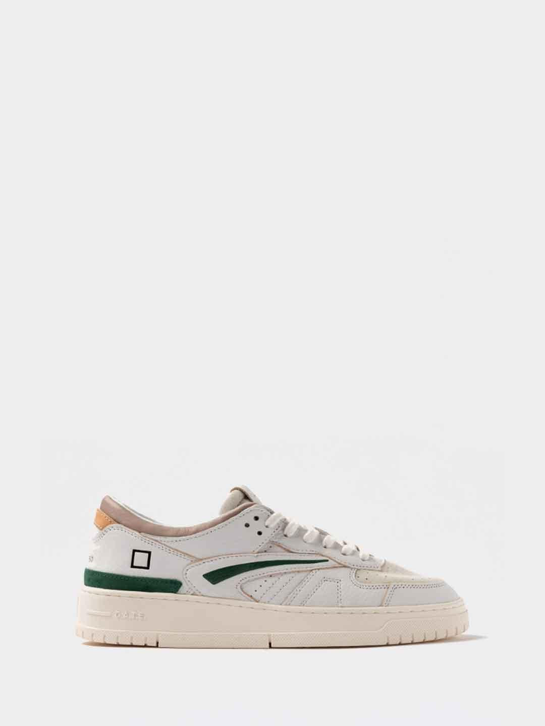 D.AT.E. Torneo Colored sneakers bianco con tab beige TORNEO COLORED B BIANCO DATE 