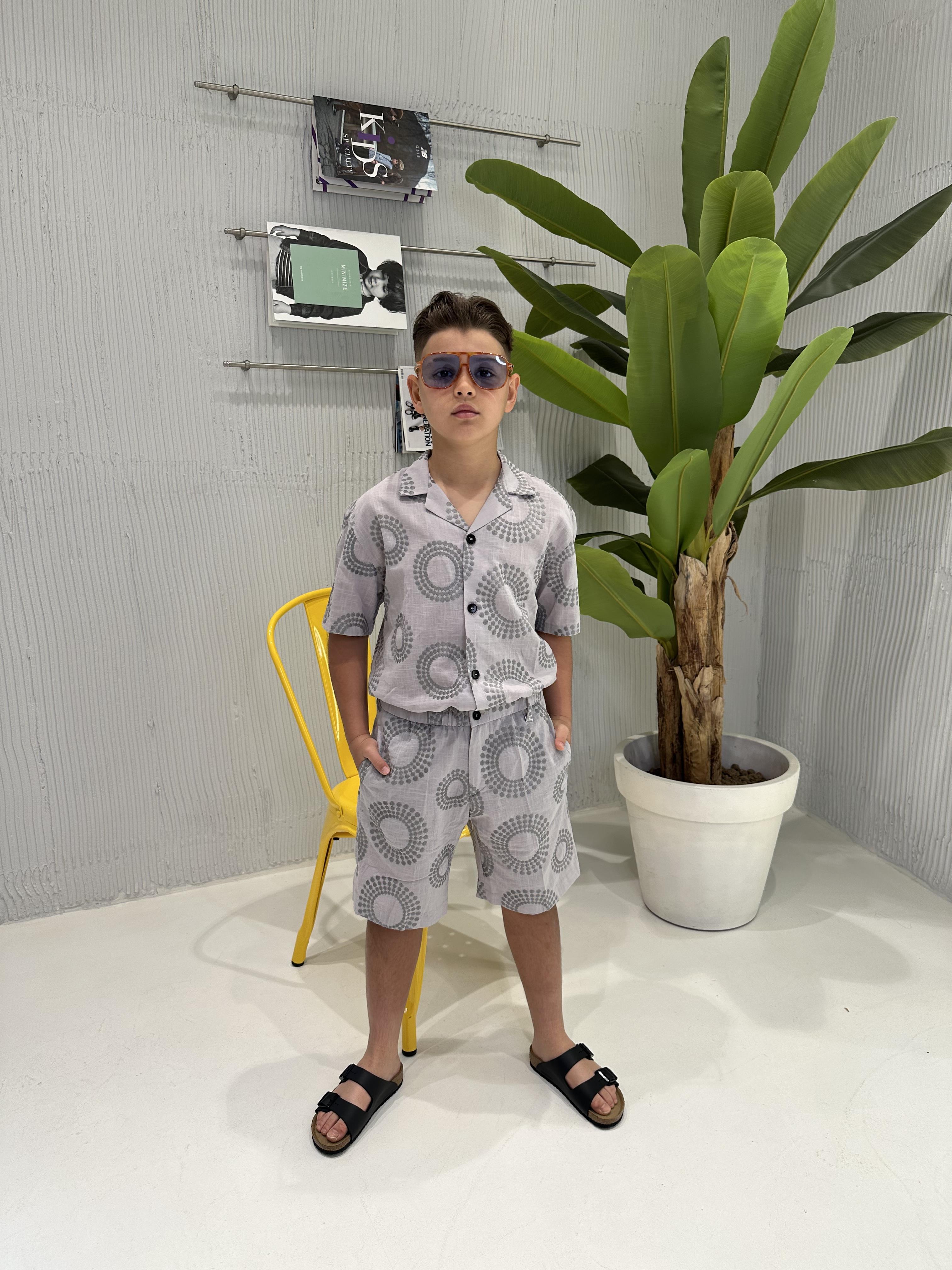 I'M Brian camicia kids grigio con ricami CA3296J GRIGIO I'M BRIAN 