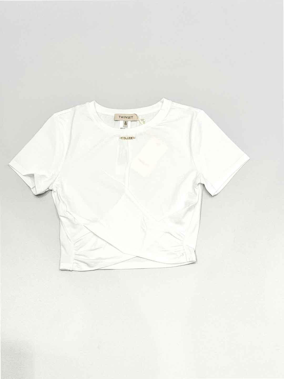 Twinset t-shirt kids bianco con incrocio 26QGJ2256 BIANCO TWINSET 